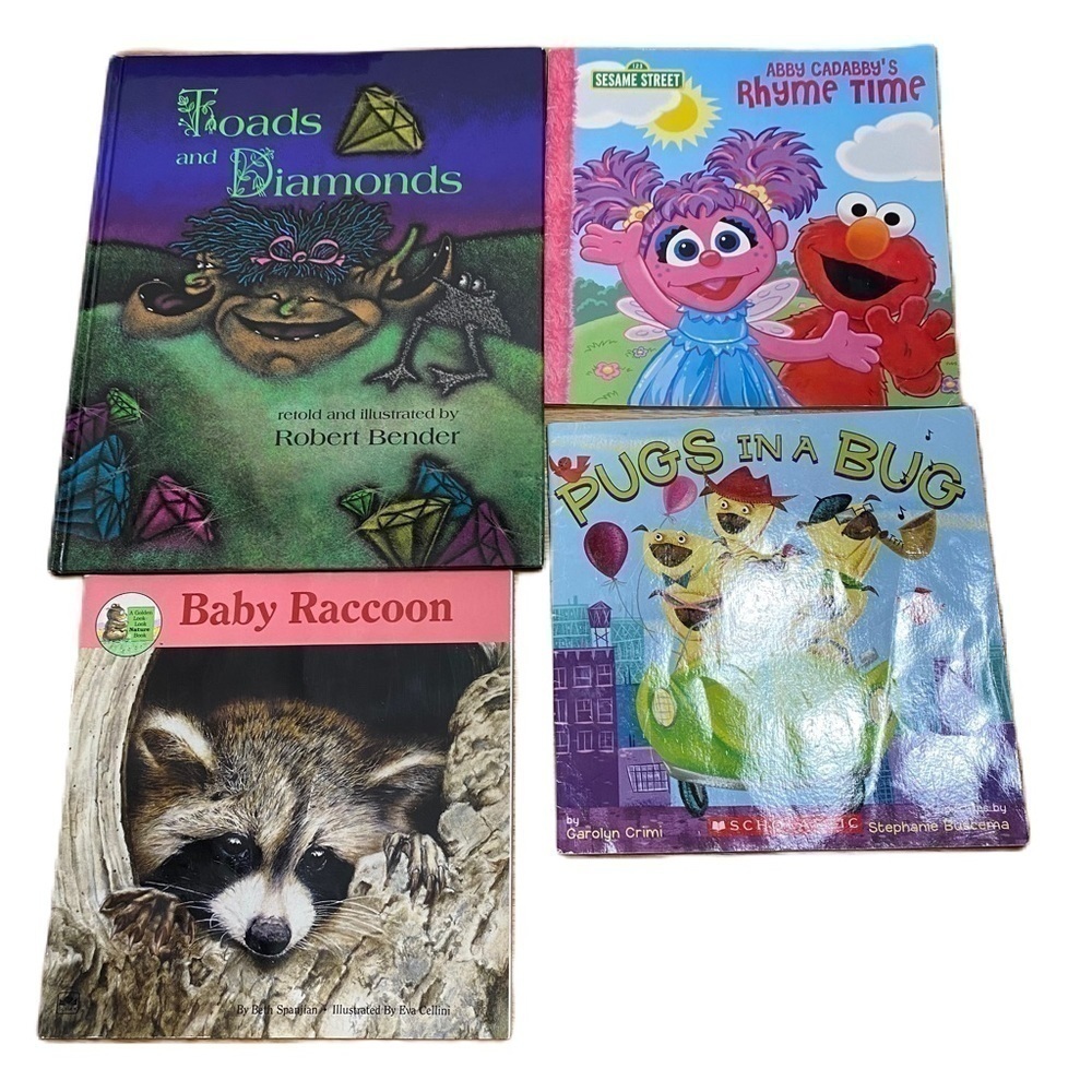 Sesame Street Pugs in a Bug Baby Raccoon Book Bundle Toads and Diamonds Kids
